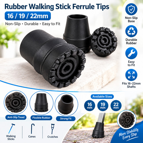 Rubber walking stick ferrule - stick,